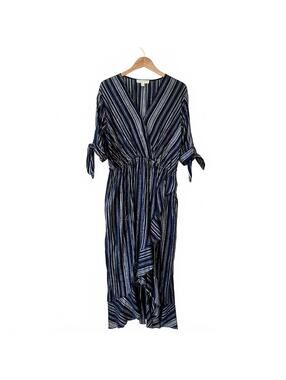 Michael Kors Gold Black Metallic Striped Shift Dress XL